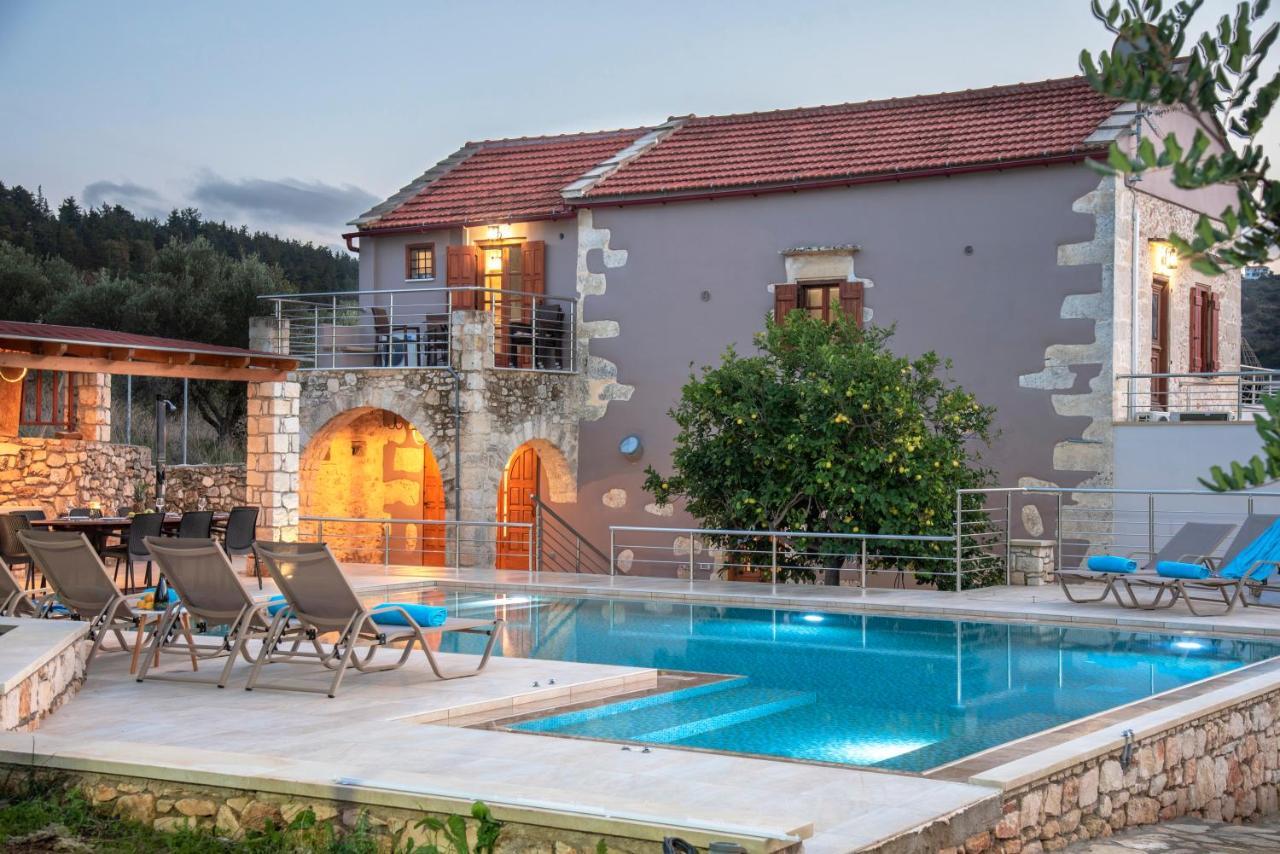 Cretan Lux Villa Heated Pool Gavalochori Exterior foto